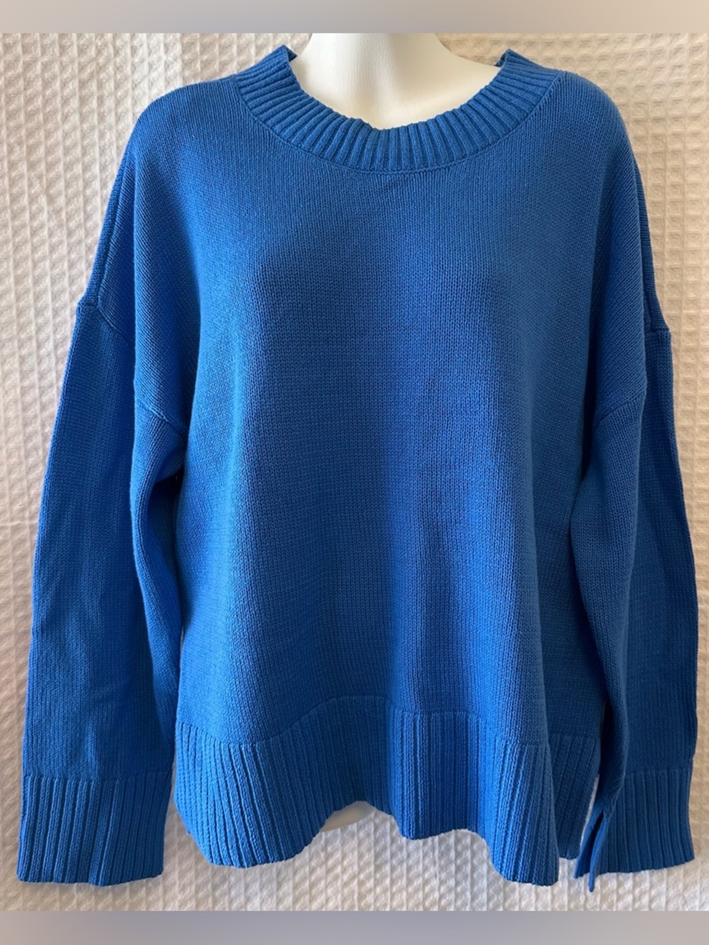 Sonoma Women’s Blue Crewneck Women's Long Sleeve Sweater Size L NWOT